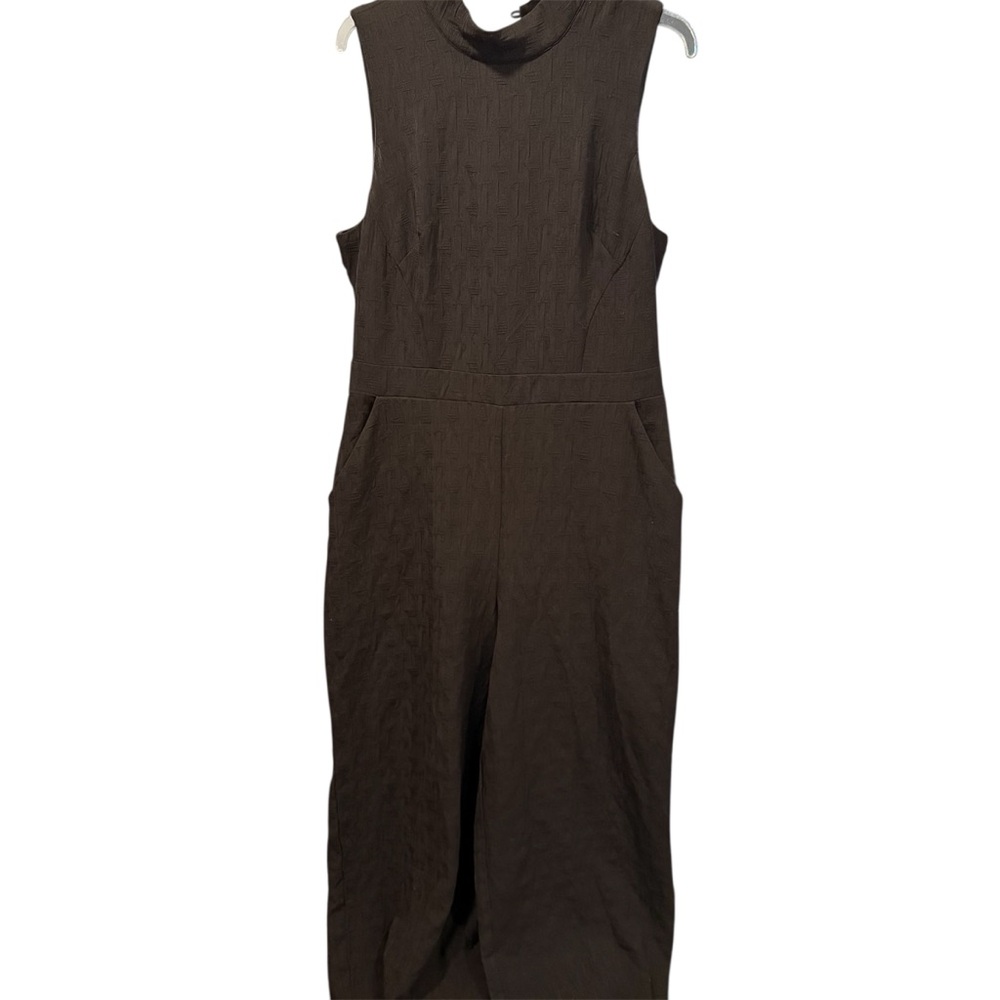 Anthropologie Eva Franco Charley Black Mock Neck Jumpsuit, size Large - Picture 2 of 8
